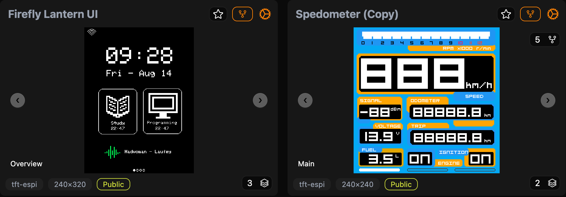 The new My Projects cards with screen previews, carousel arrows, and screen counts